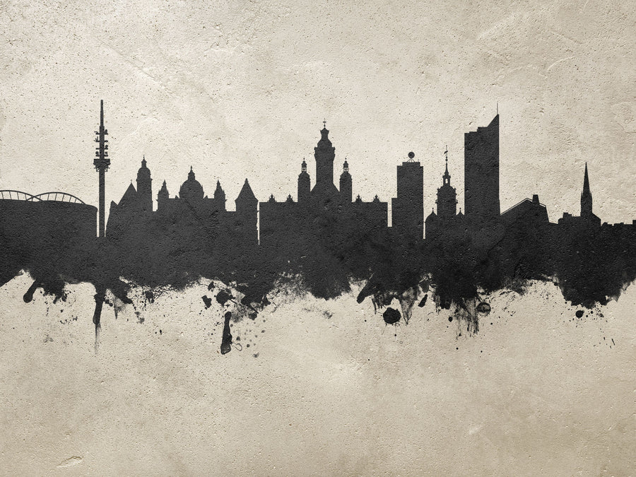 Leipzig Germany Skyline Concrete Mural Wallpaper