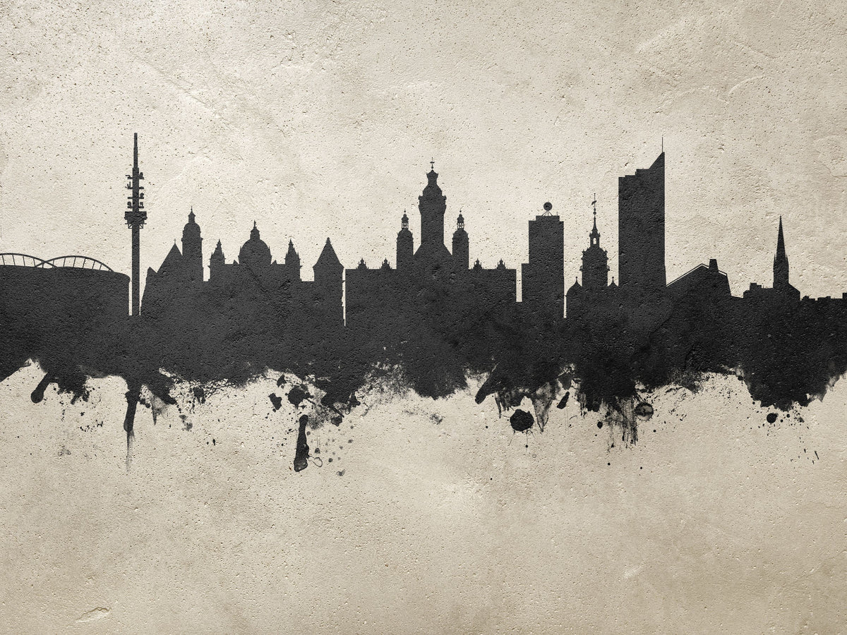 Leipzig Germany Skyline Concrete Mural Wallpaper - pure wallpaper artwork