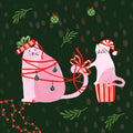 Mischief Kitty Christmas IV Mural Wallpaper - pure wallpaper artwork