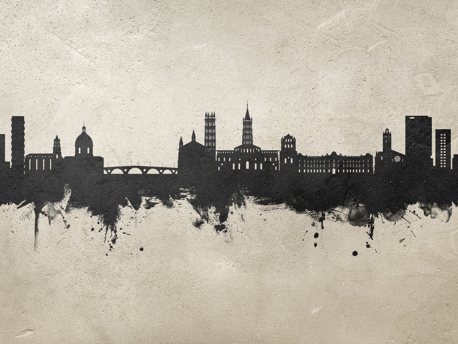 Toulouse France Skyline Concrete Mural Wallpaper