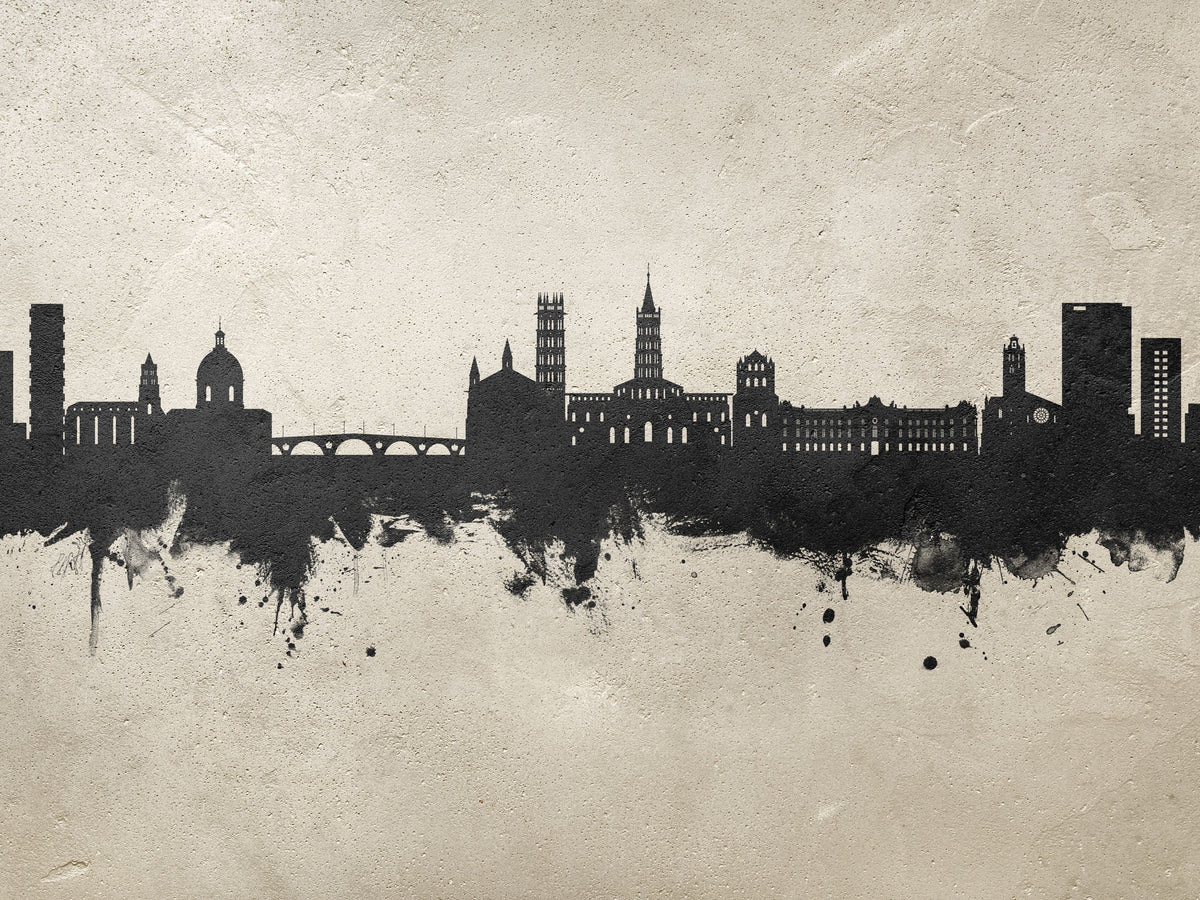 Toulouse France Skyline Concrete Mural Wallpaper - pure wallpaper artwork