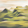 Oil Mountain, Greens Mural Wallpaper - pure wallpaper artwork