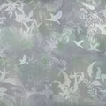 Birds in the Fog Blue Mural Wallpaper - pure wallpaper artwork