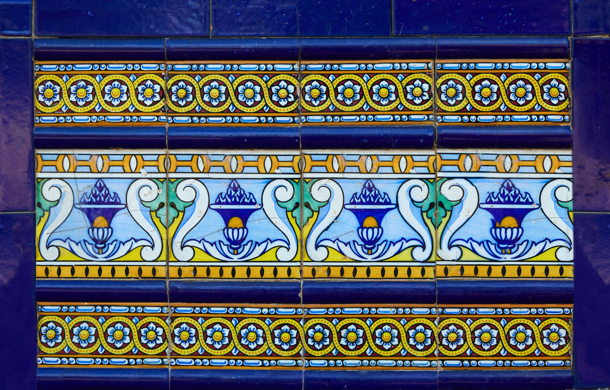 Azulejo Bloom Mural Wallpaper - pure wallpaper artwork