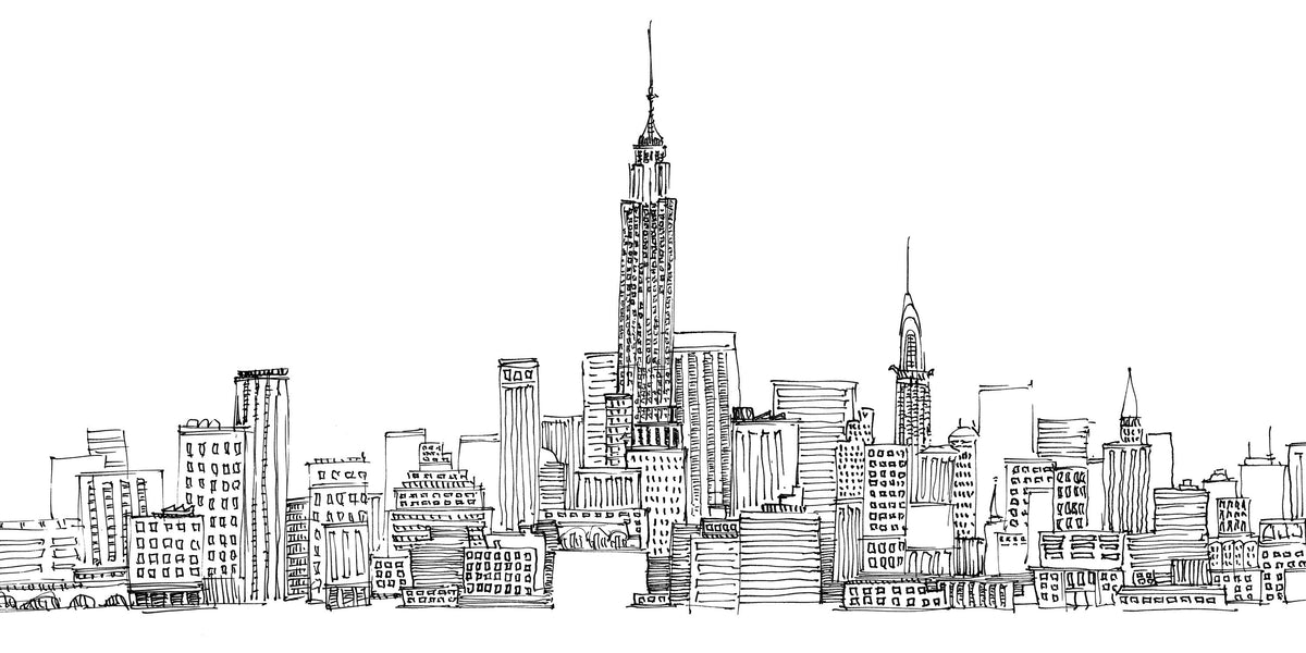 New York Skyline III Mural Wallpaper - pure wallpaper artwork