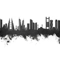 Manama Skyline Black & White Mural Wallpaper - pure wallpaper artwork