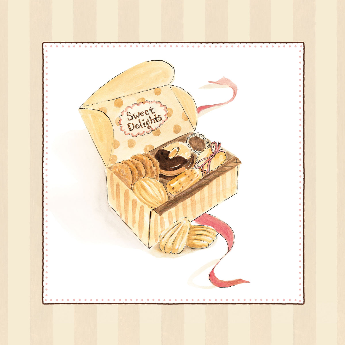 Sweet Delights on Stripes Mural Wallpaper - pure wallpaper artwork