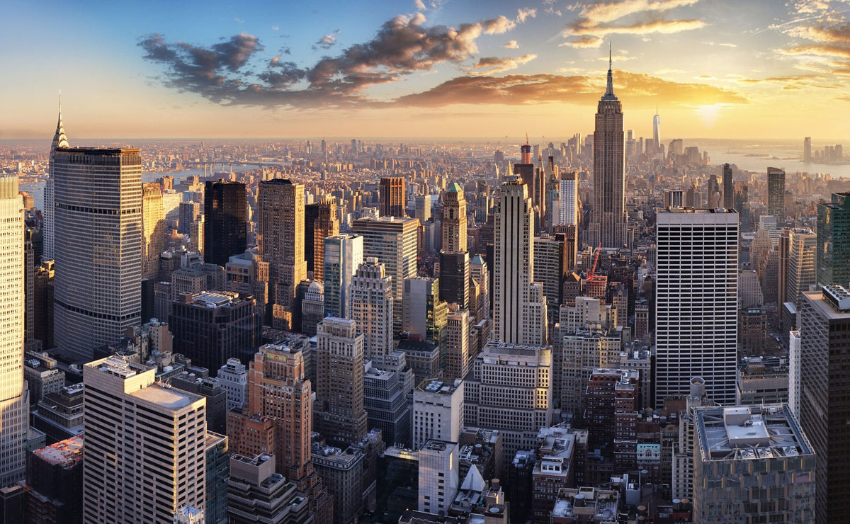 New York City Sunset Mural Wallpaper - pure wallpaper artwork