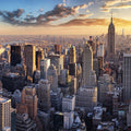 New York City Sunset Mural Wallpaper - pure wallpaper artwork