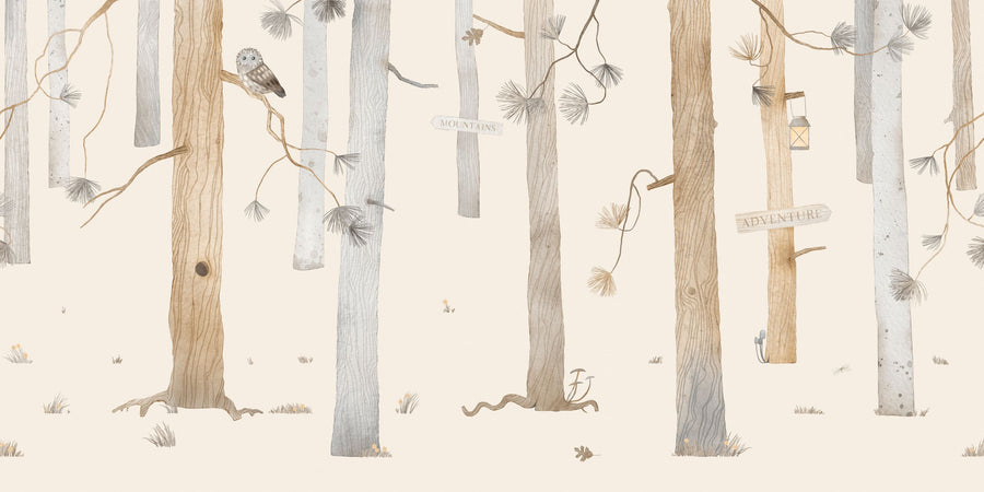 Adventure in Mountain Forest Mural Wallpaper