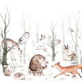 Woodland Friends Mural Wallpaper - pure wallpaper artwork