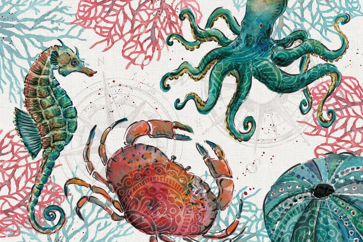 Ocean Finds Mural Wallpaper - pure wallpaper artwork