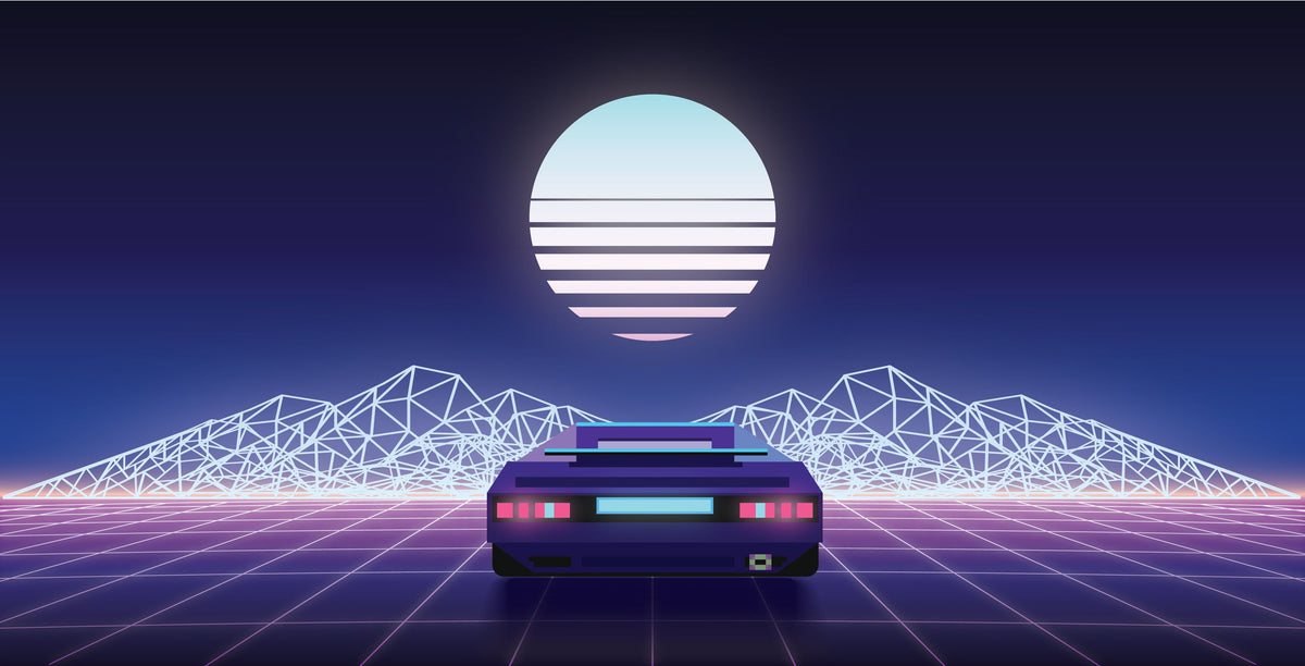 Retrowave Car Mural Wallpaper - pure wallpaper artwork
