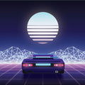 Retrowave Car Mural Wallpaper - pure wallpaper artwork