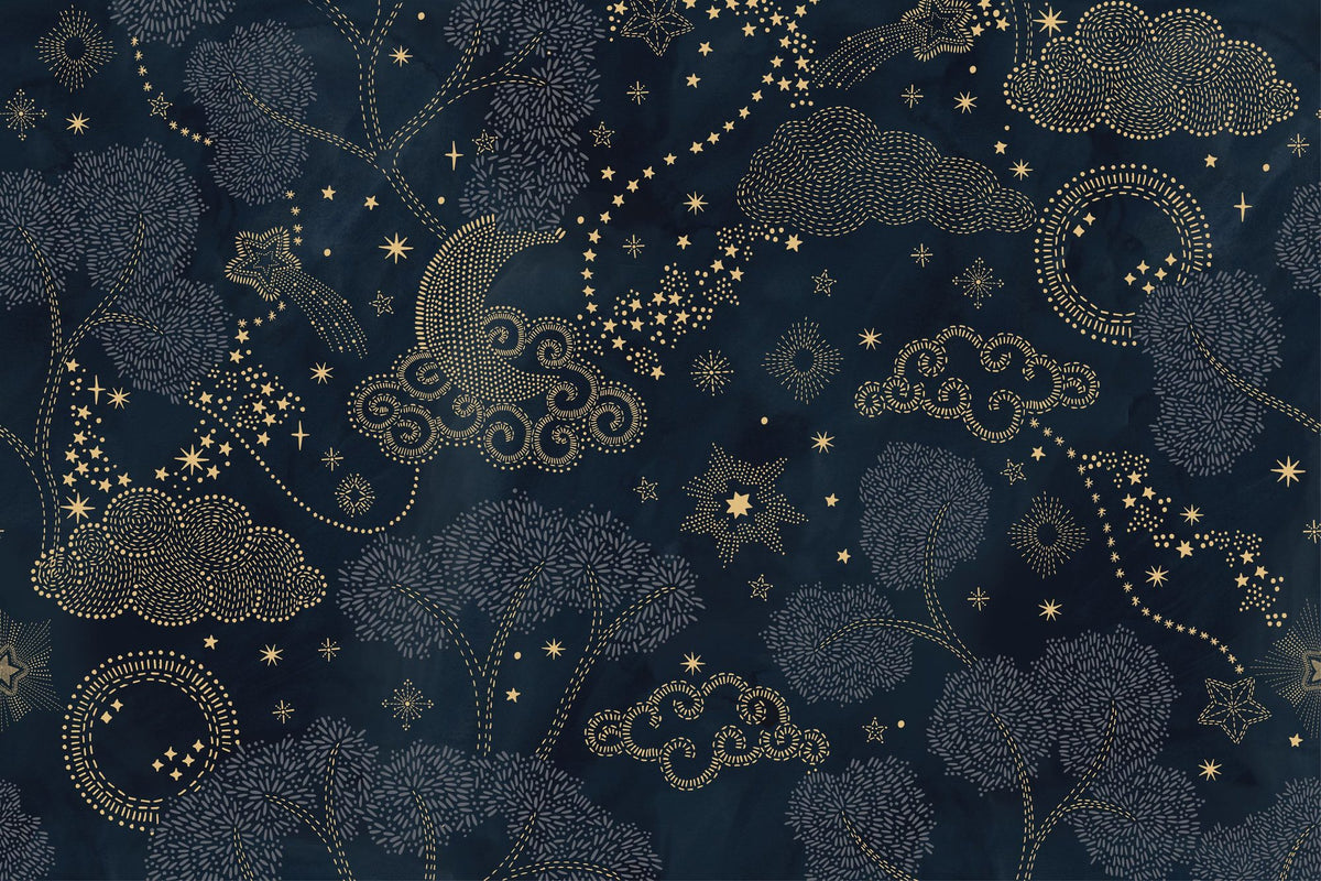 Moonlit Sky, Midnight Mural Wallpaper - pure wallpaper artwork