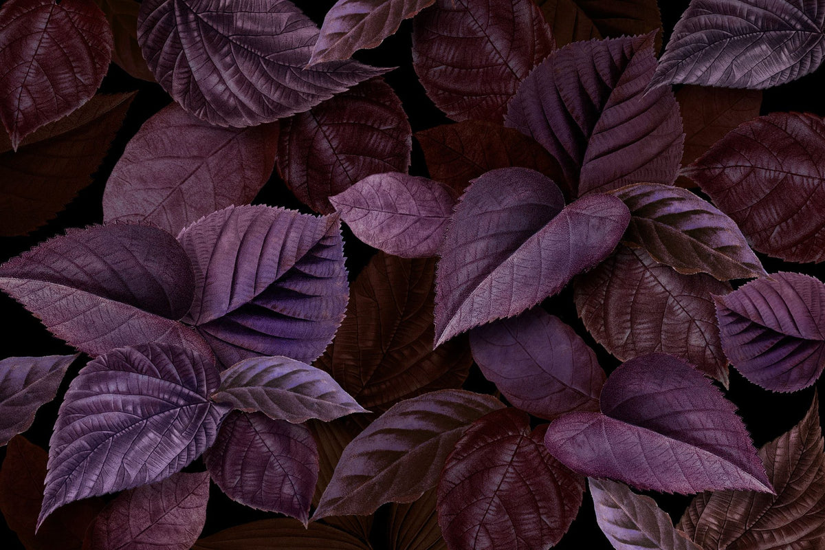 Purple Leaves Mural Wallpaper - pure wallpaper artwork
