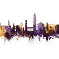 Split Croatia Skyline Purple & Gold Mural Wallpaper - pure wallpaper artwork