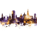 Rostock Germnay Skyline Purple & Gold Mural Wallpaper - pure wallpaper artwork