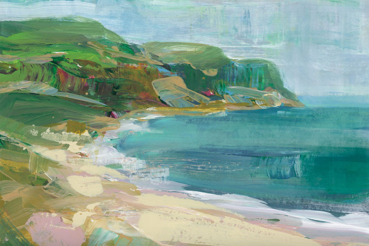 Painterly Beach Mural Wallpaper - pure wallpaper artwork