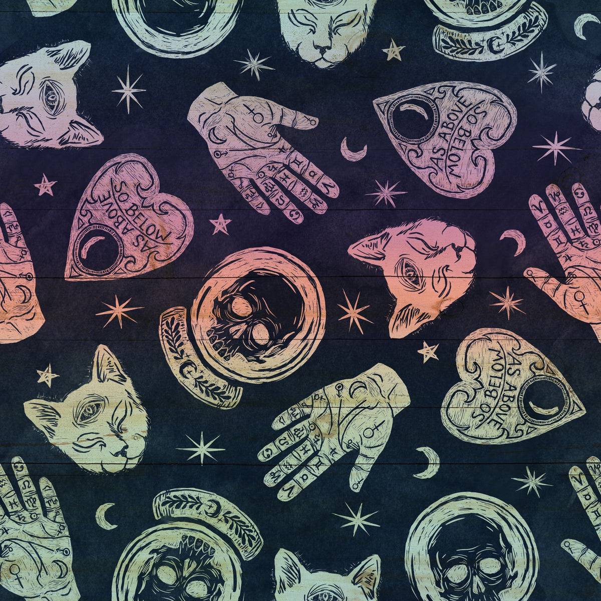 Symbolic Halloween Neon Mural Wallpaper - pure wallpaper artwork