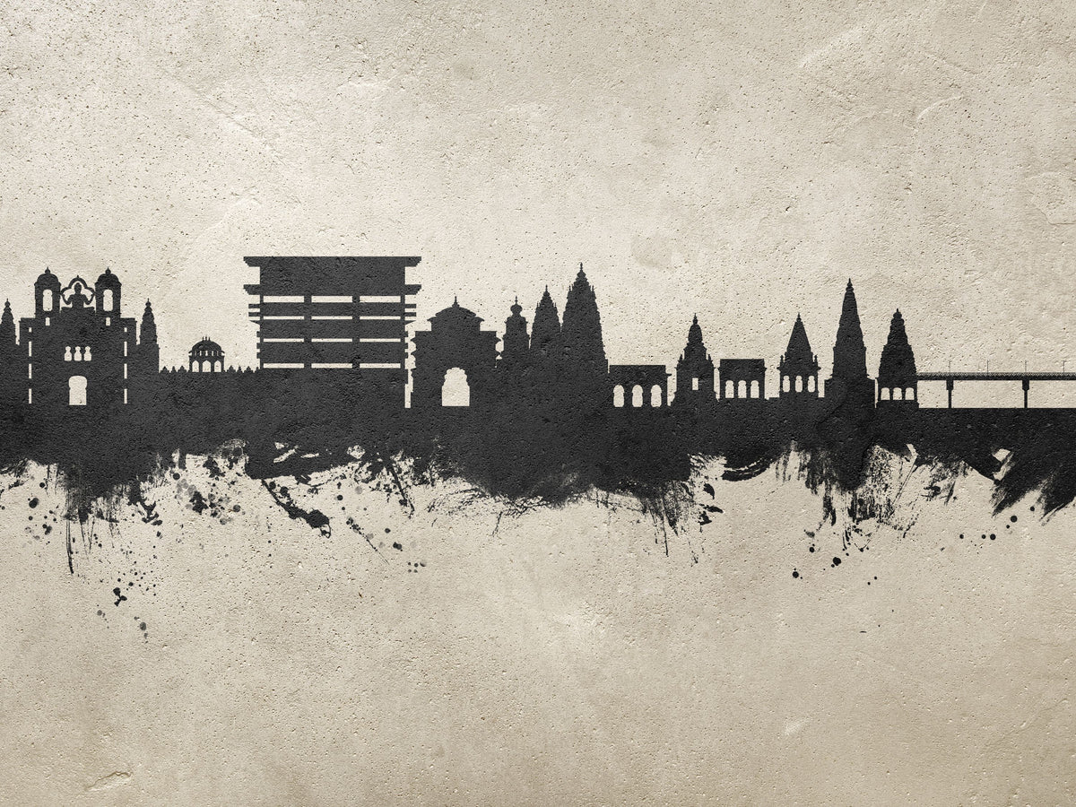 Pandharpur India Skyline Concrete Mural Wallpaper - pure wallpaper artwork