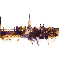 San Sebastian Spain Skyline Purple & Gold Mural Wallpaper - pure wallpaper artwork