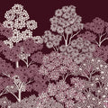 Overleaf Woodland, Burgundy Mural Wallpaper - pure wallpaper artwork