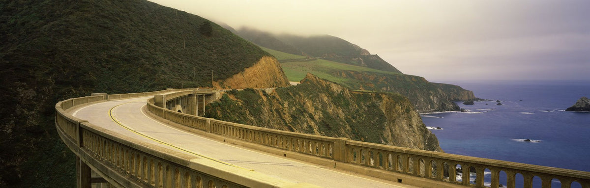Coastal Cliff Bridge Mural Wallpaper - pure wallpaper artwork