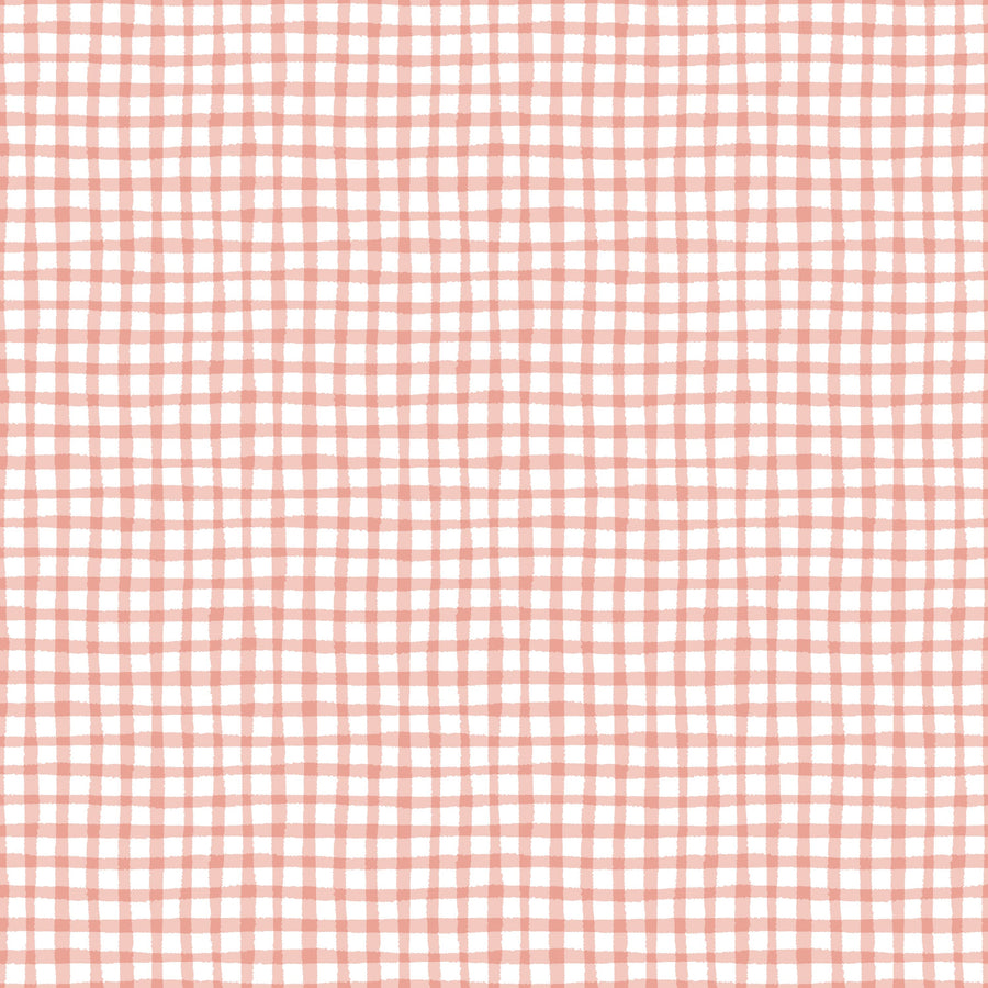 Checks, Coral Mural Wallpaper