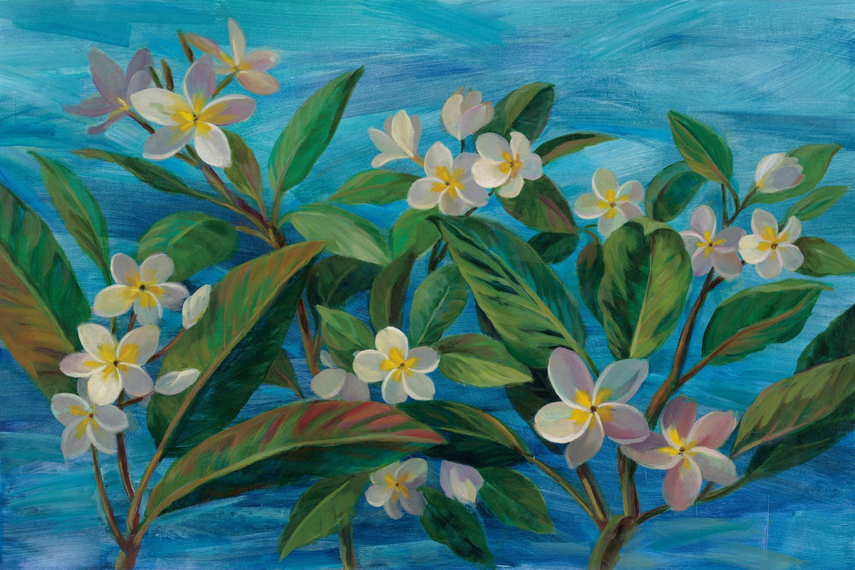 Oceanside Plumeria Mural Wallpaper - pure wallpaper artwork