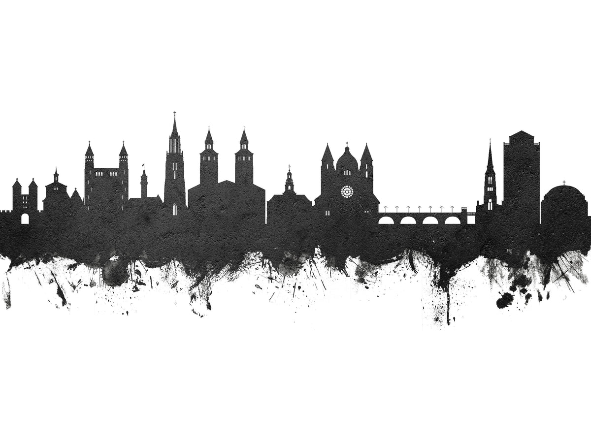 Maastricht the Netherlands Skyline Black & White Mural Wallpaper - pure wallpaper artwork