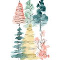 Happy Holiday Trees Mural Wallpaper - pure wallpaper artwork
