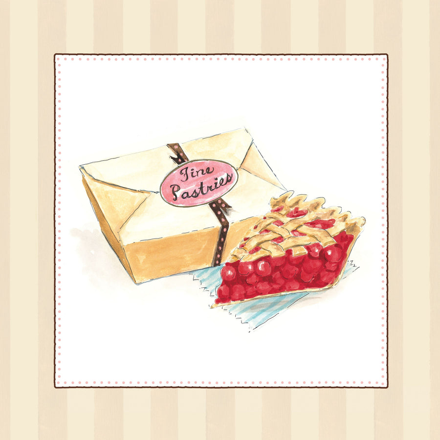 Slice of Pie on Stripes Mural Wallpaper