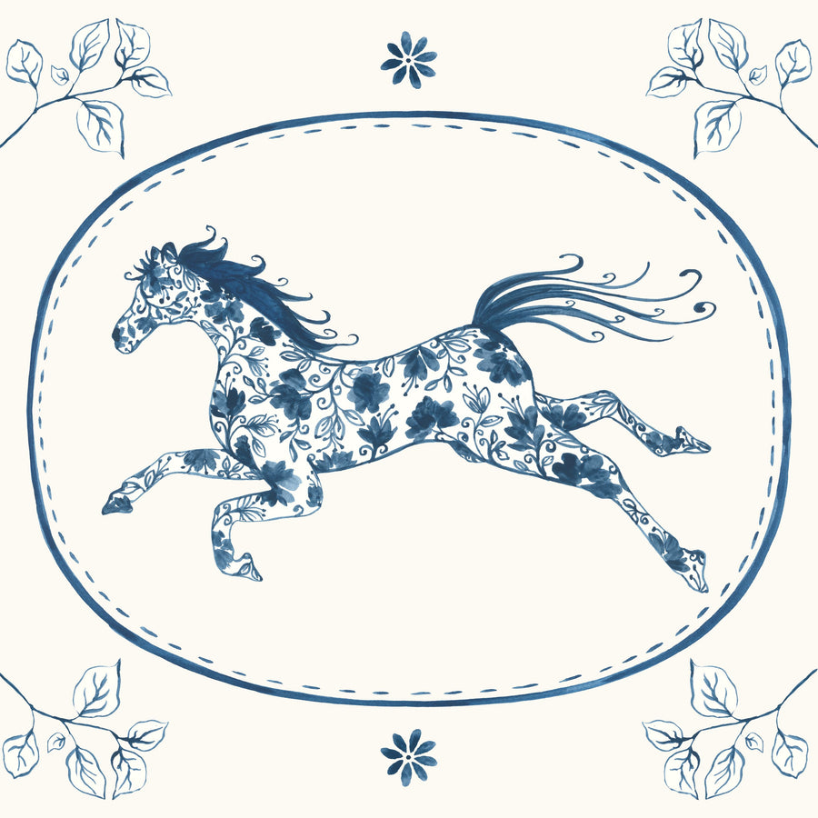 Chinoiserie Cowgirl IV Mural Wallpaper