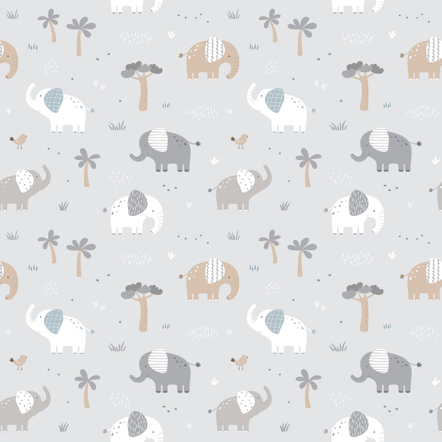 Unique Elephants Mural Wallpaper