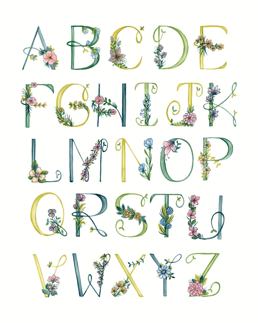 Spring Alphabet Mural Wallpaper
