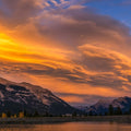 Chinook Clouds Over Grotto Mountain Mural Wallpaper - pure wallpaper artwork
