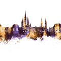 Weisbaden Germany Skyline Purple & Gold Mural Wallpaper - pure wallpaper artwork
