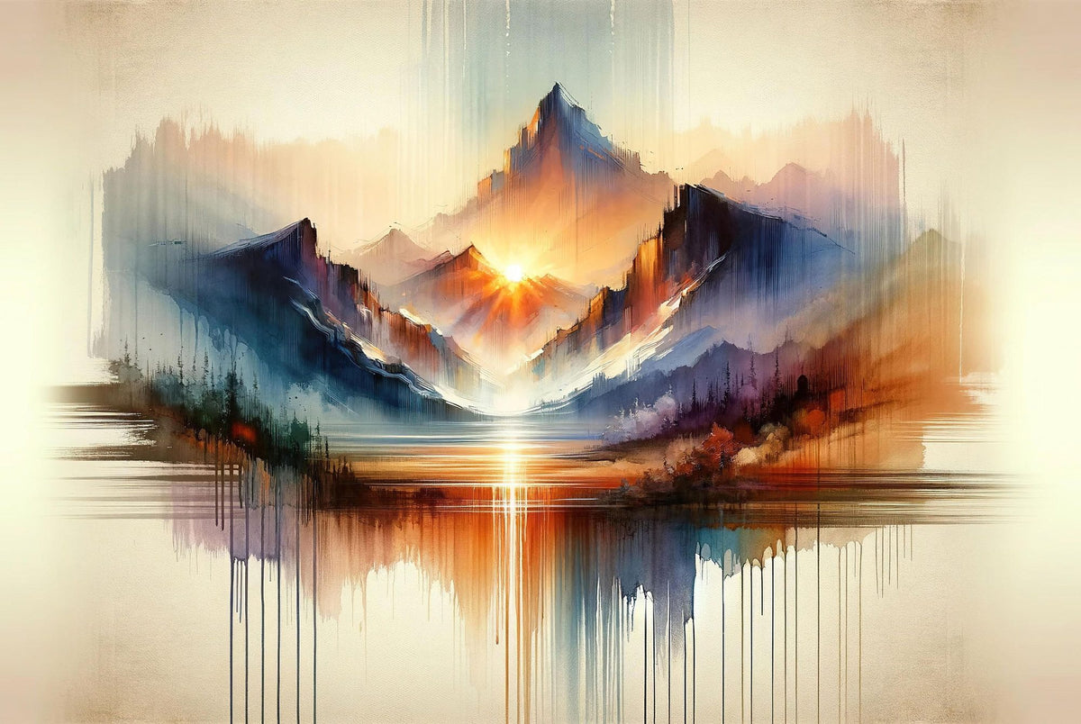 Watercolor Abstract Mountains Mural Wallpaper - pure wallpaper artwork