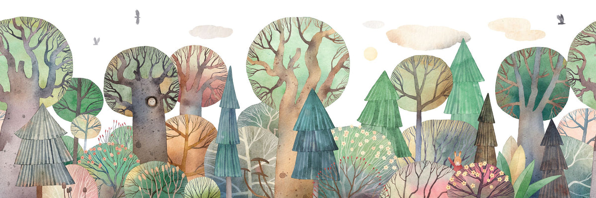 Owl's Forest Mural Wallpaper - pure wallpaper artwork