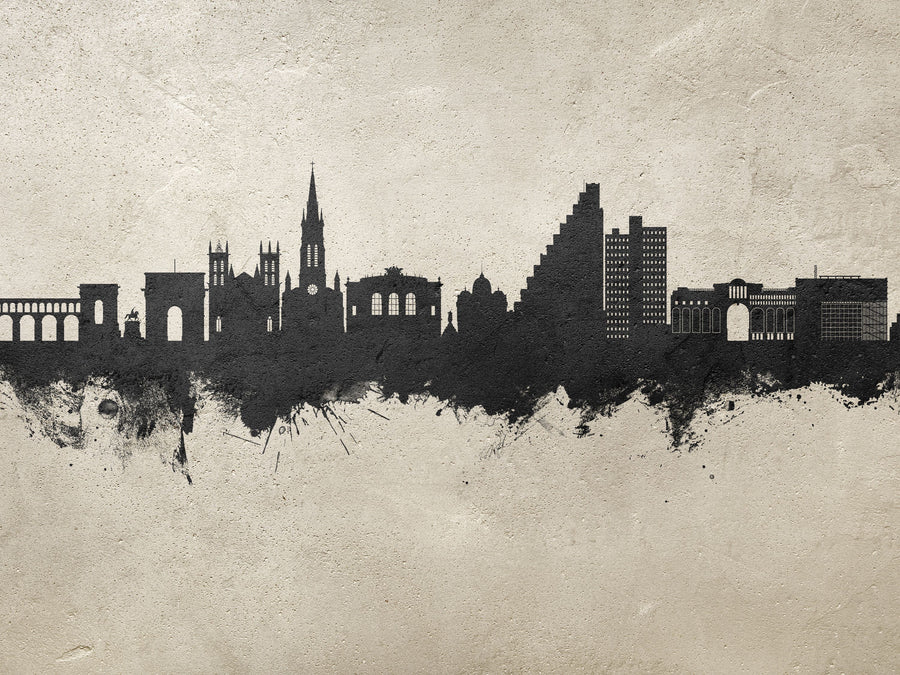 Montpellier Skyline Concrete Mural Wallpaper