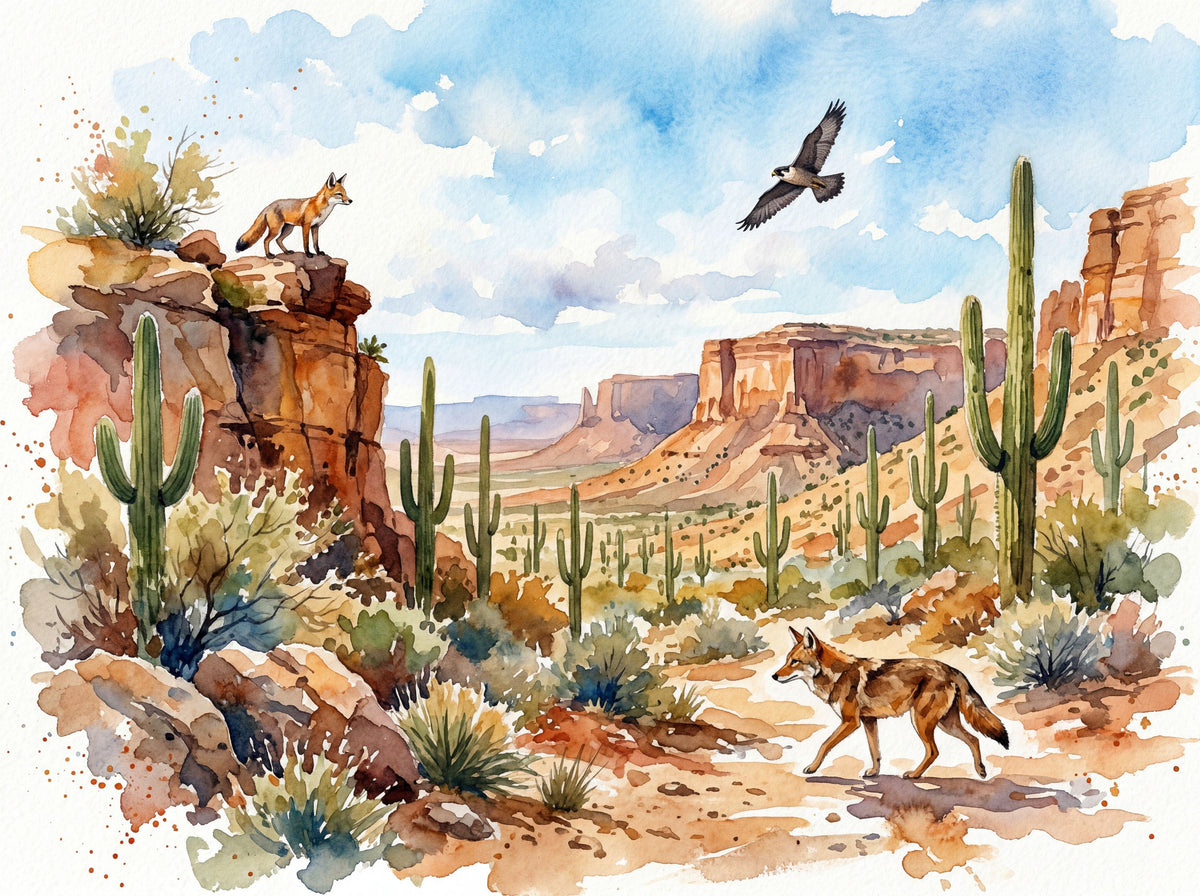 Sonoman Hunter - Watercolor Landscapes Series Mural Wallpaper - pure wallpaper artwork