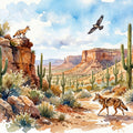 Sonoman Hunter - Watercolor Landscapes Series Mural Wallpaper - pure wallpaper artwork