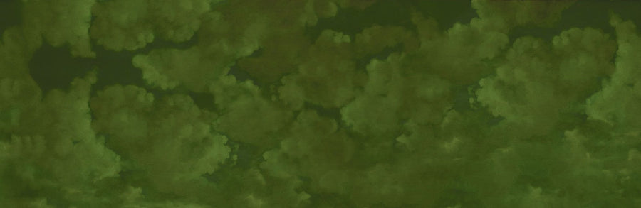 Cloud Wallpaper Mural – Sky Wall Mural – Painted Dreamy Clouds, Dill Green printable artwork
