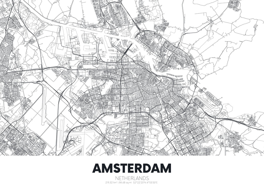 Map of Amsterdam Mural Wallpaper