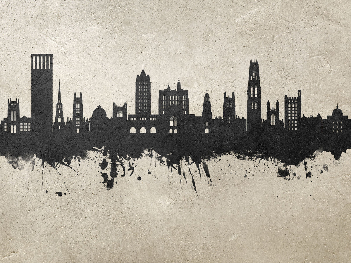 New Haven Connecticut Skyline Concrete Mural Wallpaper - pure wallpaper artwork