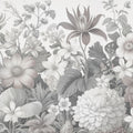 Dahlia Days, Washed Mural Wallpaper - pure wallpaper artwork