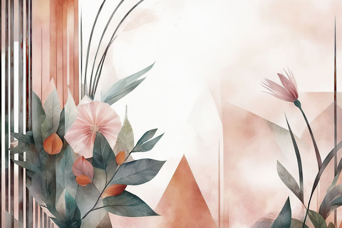 Floral Watercolor Abstract Bright Mural Wallpaper - pure wallpaper artwork