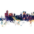 Winnipeg Canada Skyline Blue & Bronze Mural Wallpaper - pure wallpaper artwork