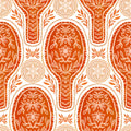 Floral Rackets, Red Mural Wallpaper - pure wallpaper artwork